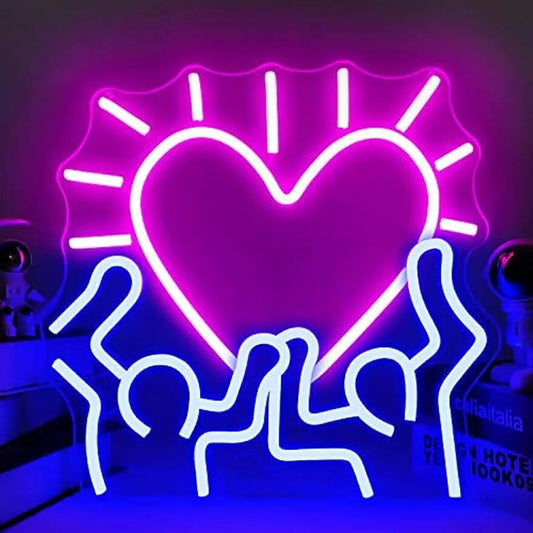 KEITH HARING RADIANT HEART NEON SIGN