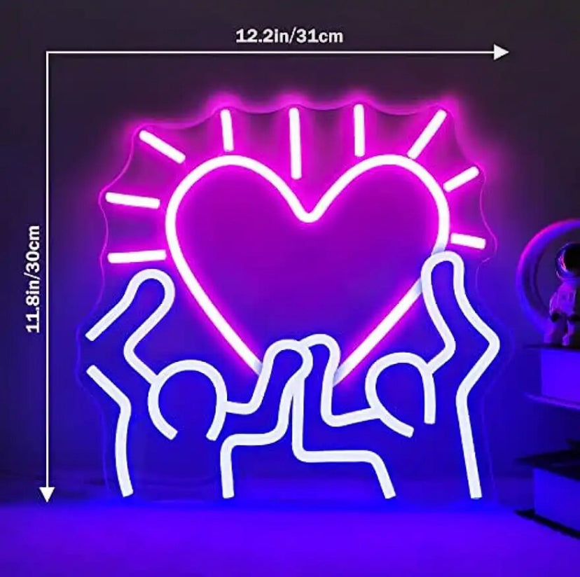 KEITH HARING RADIANT HEART NEON SIGN