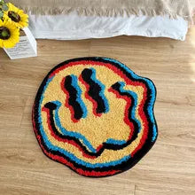 TRIPPY GLITCH SMILE RUG