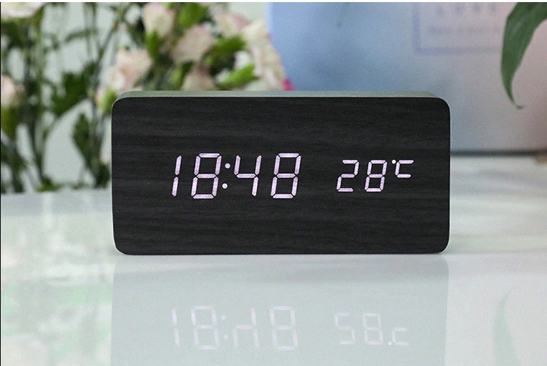 WOODEN DIGITAL ALARM CLOCK