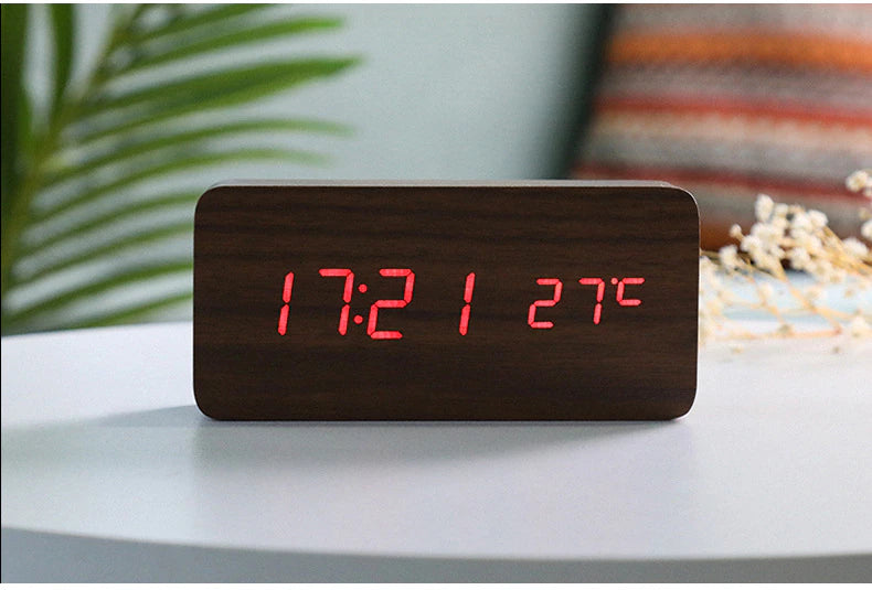 WOODEN DIGITAL ALARM CLOCK